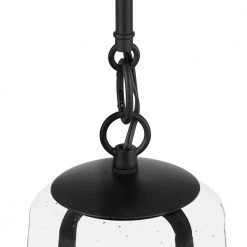 Desmond 8 in. 1-Light Modern Black Hanging Pendant Light with Smoke Seeded Glass Shade by Home Decorators Collection -Outlet Home Decorators Collection Store black home decorators collection chandeliers hb3658 05 a0 1000