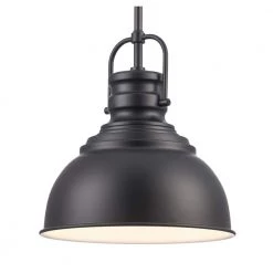 Shelston 10 in. 1-Light Black Hanging Kitchen Pendant Light with Metal Shade by Home Decorators Collection -Outlet Home Decorators Collection Store black home decorators collection chandeliers rs20190724110bk 4f 1000