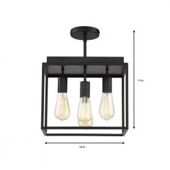 Rollins 13 in. 4-Light Black Semi Flush Mount Light by Home Decorators Collection -Outlet Home Decorators Collection Store black home decorators collection flush mount lights 35268 hb 40 1000