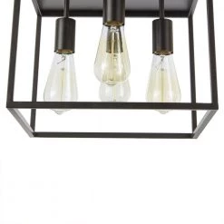 Rollins 13 in. 4-Light Black Semi Flush Mount Light by Home Decorators Collection -Outlet Home Decorators Collection Store black home decorators collection flush mount lights 35268 hb 4f 1000