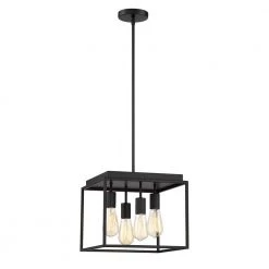 Rollins 13 in. 4-Light Black Semi Flush Mount Light by Home Decorators Collection -Outlet Home Decorators Collection Store black home decorators collection flush mount lights 35268 hb c3 1000
