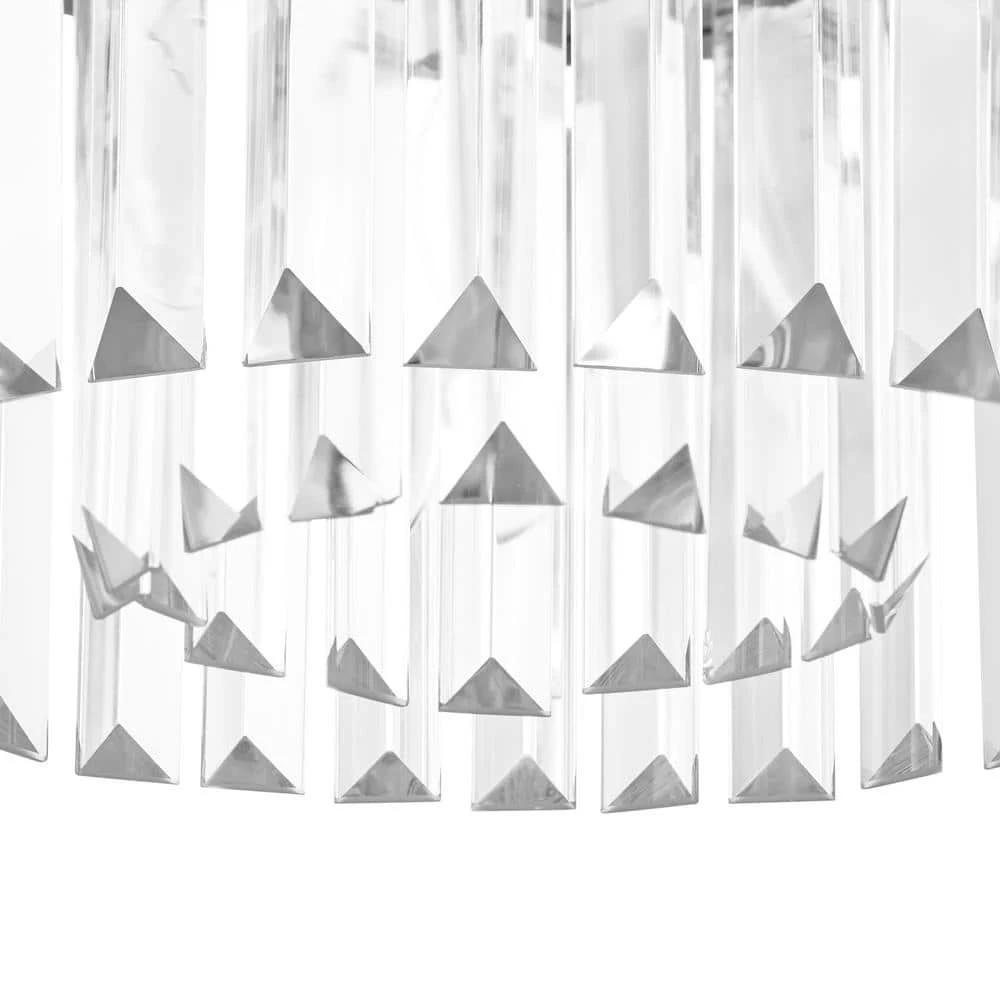 North Falls 13 in. 3-Light Black Flush Mount Light with Crystals by Home Decorators Collection 4 North Falls 13 in. 3-Light Black Flush Mount Light with Crystals by Home Decorators Collection - Image 2