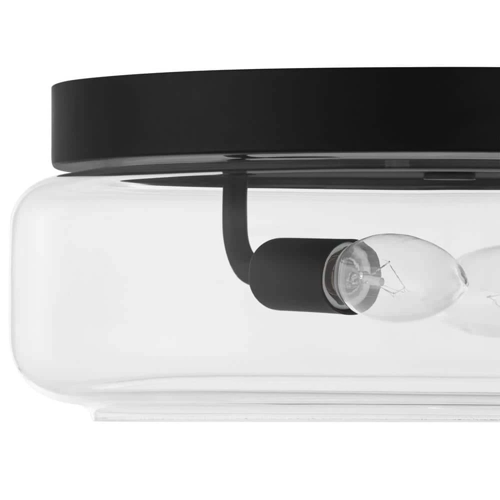 13 in. 2-Light Black Flush Mount Light by Home Decorators Collection 6 13 in. 2-Light Black Flush Mount Light by Home Decorators Collection - Image 4