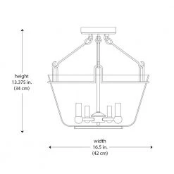 Crestlane 16.5 in. 4-Light Black Semi-Flush Mount Kitchen Ceiling Light Fixture with Clear Glass by Home Decorators Collection -Outlet Home Decorators Collection Store black home decorators collection flush mount lights c6189 1f 1000