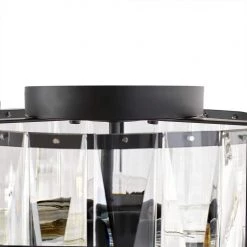 Wesbourne 3-Light Black Flush Mount with Clear Glass Crystal Shade by Home Decorators Collection -Outlet Home Decorators Collection Store black home decorators collection flush mount lights ds18092 1f 1000