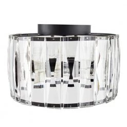 Wesbourne 3-Light Black Flush Mount with Clear Glass Crystal Shade by Home Decorators Collection -Outlet Home Decorators Collection Store black home decorators collection flush mount lights ds18092 4f 1000