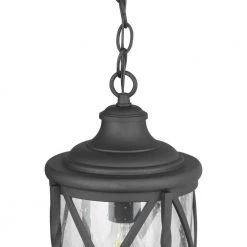 Walcott Manor 8 in. 1-Light Black Outdoor Transitional Pendant Light with Clear Seeded Glass by Home Decorators Collection -Outlet Home Decorators Collection Store black home decorators collection outdoor pendant lights 1043hdcbldi 1f 1000