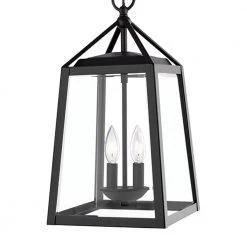 Blakeley Transitional 2-Light Black Outdoor Pendant with Beveled Glass by Home Decorators Collection -Outlet Home Decorators Collection Store black home decorators collection outdoor pendant lights 2 39905 c3 1000