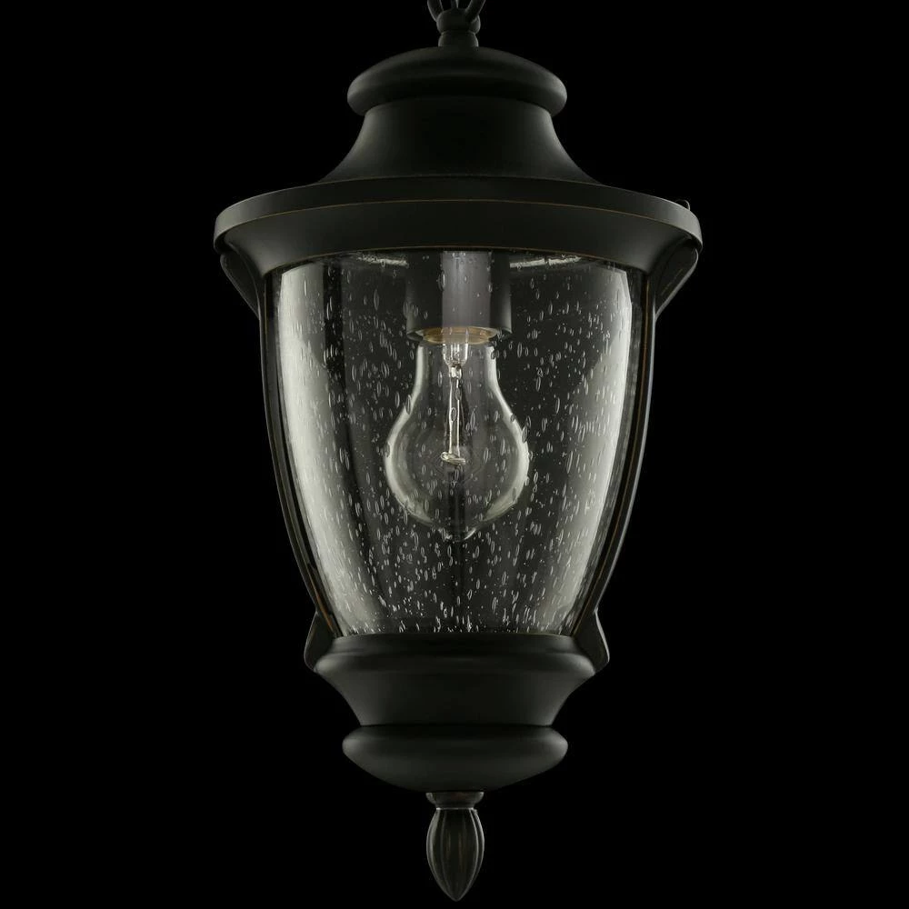 Wilkerson 1-Light Black Outdoor Chain Hung Lantern by Home Decorators Collection 5 Wilkerson 1-Light Black Outdoor Chain Hung Lantern by Home Decorators Collection - Image 3