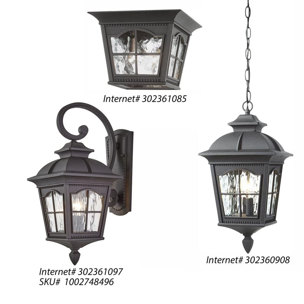 Loridan Square 2-Light Black Pendant Light with Clear Water Glass by Home Decorators Collection 6 Loridan Square 2-Light Black Pendant Light with Clear Water Glass by Home Decorators Collection - Image 4