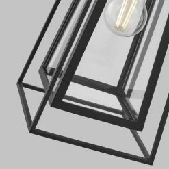 Bailey Modern 1-Light Black Double Frame Outdoor Pendant Light with Clear Glass by Home Decorators Collection -Outlet Home Decorators Collection Store black home decorators collection outdoor pendant lights 8000401 12 4f 1000