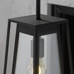 Bailey Modern 1-Light Black Double Frame Outdoor Pendant Light with Clear Glass by Home Decorators Collection -Outlet Home Decorators Collection Store black home decorators collection outdoor pendant lights 8000401 12 66 1000