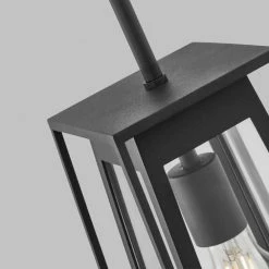 Bailey Modern 1-Light Black Double Frame Outdoor Pendant Light with Clear Glass by Home Decorators Collection -Outlet Home Decorators Collection Store black home decorators collection outdoor pendant lights 8000401 12 c3 1000