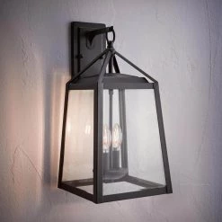 Blakeley Transitional 2-Light Black Outdoor Wall Lantern with Beveled Glass by Home Decorators Collection -Outlet Home Decorators Collection Store black home decorators collection outdoor sconces 19905 66 1000