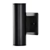 Riga Small Modern Black Integrated LED Outdoor Wall Cylinder Light Sconce by Home Decorators Collection