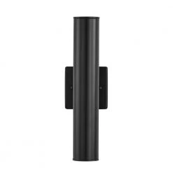 Riga Medium Modern Black Integrated LED Outdoor Wall Cylinder Light Sconce by Home Decorators Collection -Outlet Home Decorators Collection Store black home decorators collection outdoor sconces 205221a 40 1000
