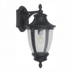 Wilkerson 1-Light Black Outdoor Wall Lantern Sconce by Home Decorators Collection