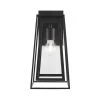Bailey Medium Modern 1-Light Black Hardwired Double Frame Outdoor Wall Lantern Sconce with Clear Glass by Home Decorators Collection