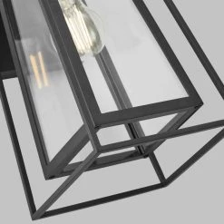 Bailey Medium Modern 1-Light Black Hardwired Double Frame Outdoor Wall Lantern Sconce with Clear Glass by Home Decorators Collection -Outlet Home Decorators Collection Store black home decorators collection outdoor sconces 8000201 12 c3 1000
