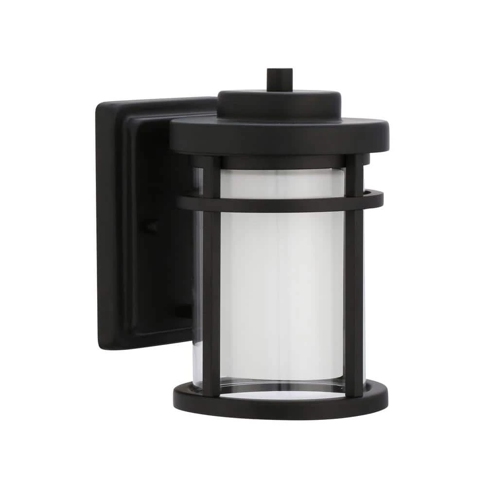 Black Outdoor LED Wall Lantern Sconce by Home Decorators Collection 7 Black Outdoor LED Wall Lantern Sconce by Home Decorators Collection - Image 5