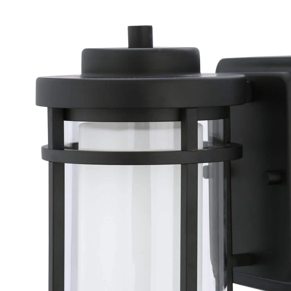 Black Outdoor LED Wall Lantern Sconce by Home Decorators Collection 6 Black Outdoor LED Wall Lantern Sconce by Home Decorators Collection - Image 4
