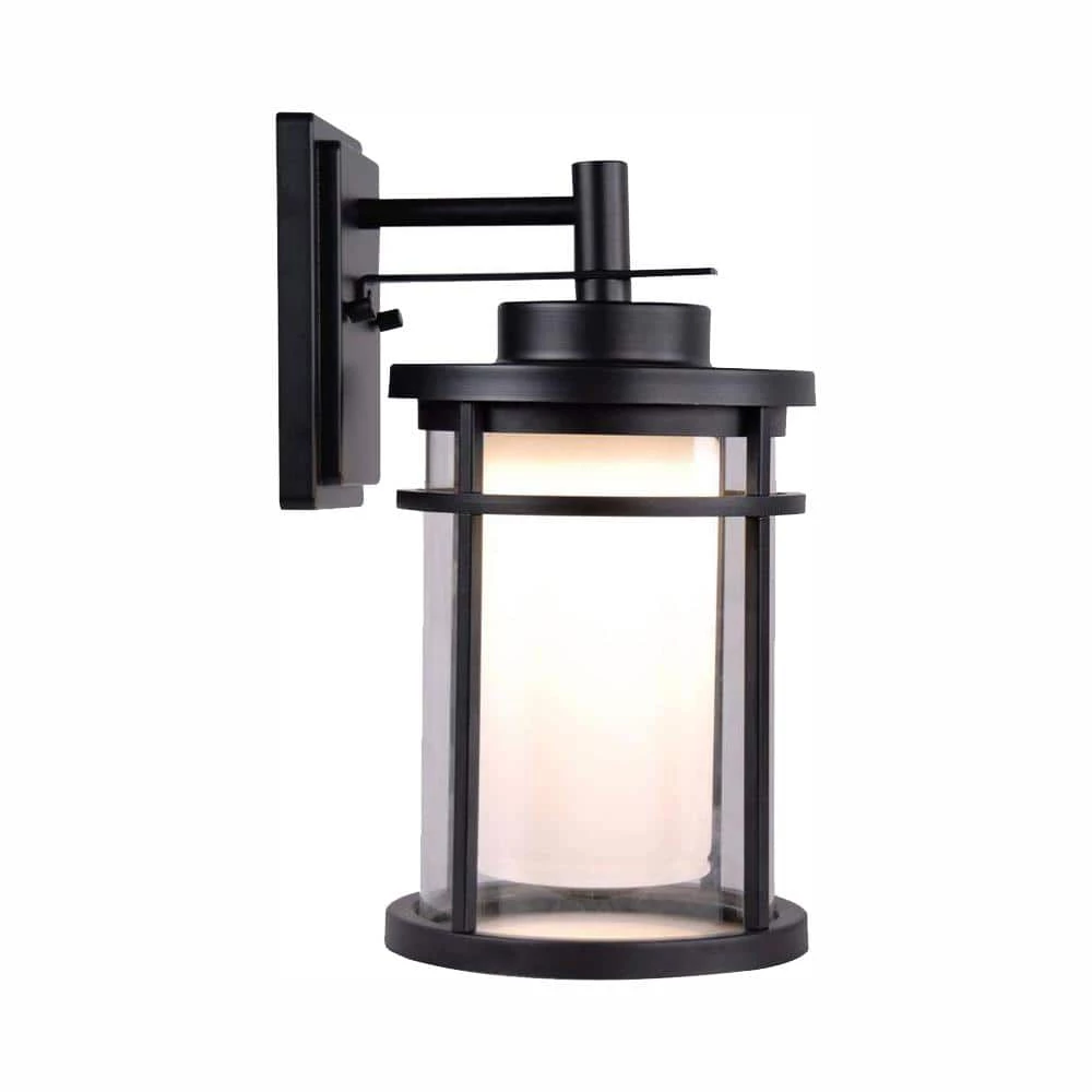 Black Outdoor LED Wall Lantern Sconce by Home Decorators Collection 3 Black Outdoor LED Wall Lantern Sconce by Home Decorators Collection