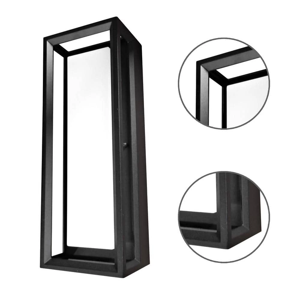 Hubspace Modern 1-Light Black LED Outdoor Wall Lantern Sconce with Color Changing Light Output from 3000K-6000K (1-Pack) by Home Decorators Collection 10 Hubspace Modern 1-Light Black LED Outdoor Wall Lantern Sconce with Color Changing Light Output from 3000K-6000K (1-Pack) by Home Decorators Collection - Image 8