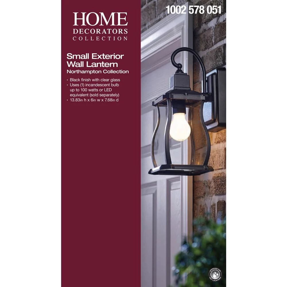 Northampton 1-Light Black Outdoor Wall Lantern Sconce by Home Decorators Collection 5 Northampton 1-Light Black Outdoor Wall Lantern Sconce by Home Decorators Collection - Image 3