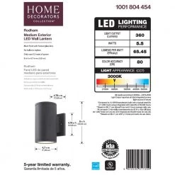 Rodham Black LED Outdoor Wall Lantern Sconce by Home Decorators Collection 18 Rodham Black LED Outdoor Wall Lantern Sconce by Home Decorators Collection -Outlet Home Decorators Collection Store black home decorators collection outdoor sconces izc1691l 2 44 1000