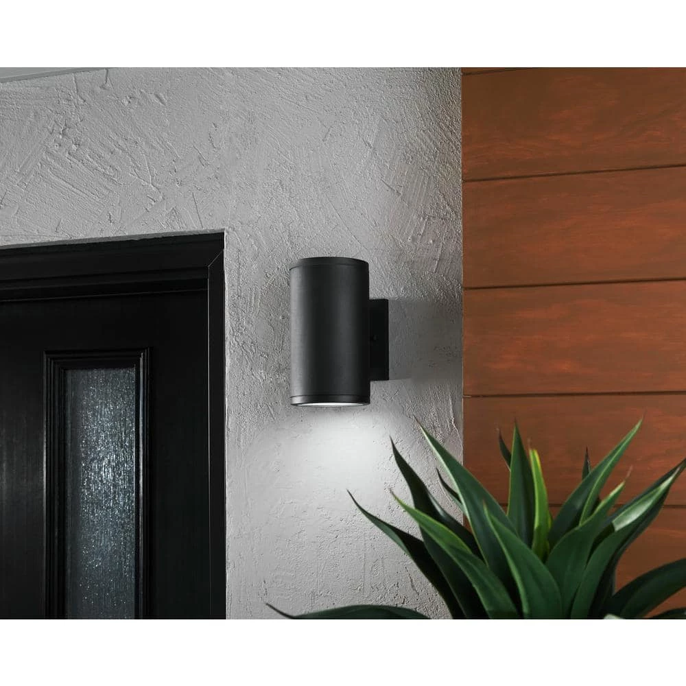 Rodham Black LED Outdoor Wall Lantern Sconce by Home Decorators Collection 4 Rodham Black LED Outdoor Wall Lantern Sconce by Home Decorators Collection - Image 2