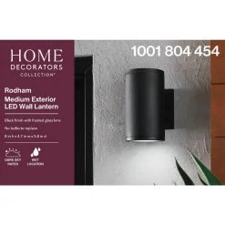 Rodham Black LED Outdoor Wall Lantern Sconce by Home Decorators Collection 19 Rodham Black LED Outdoor Wall Lantern Sconce by Home Decorators Collection -Outlet Home Decorators Collection Store black home decorators collection outdoor sconces izc1691l 2 fa 1000