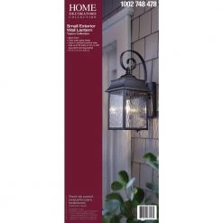 Scroll 1-Light Black Outdoor Wall Lantern Sconce with Water Glass by Home Decorators Collection -Outlet Home Decorators Collection Store black home decorators collection outdoor sconces jl0905 s 40 1000
