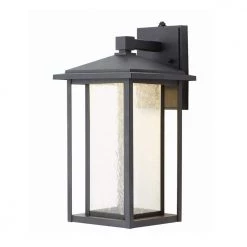 Mauvo Canyon Collection Black Outdoor Seeded Glass Dusk to Dawn Wall Lantern Sconce by Home Decorators Collection -Outlet Home Decorators Collection Store black home decorators collection outdoor sconces kb 06005 del c3 1000