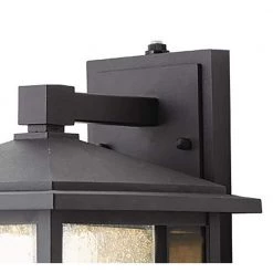 Mauvo Canyon Collection Black Outdoor Seeded Glass Dusk to Dawn Wall Lantern Sconce by Home Decorators Collection -Outlet Home Decorators Collection Store black home decorators collection outdoor sconces kb 06304 del 1d 1000
