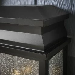 Sirrine 2-Light Black Outdoor Hardwired Outdoor Wall Lantern Sconce with Seeded Glass by Home Decorators Collection -Outlet Home Decorators Collection Store black home decorators collection outdoor sconces kb27704 66 1000