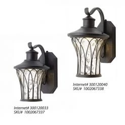 Avia Falls Black Outdoor LED Dusk to Dawn Wall Lantern Sconce by Home Decorators Collection -Outlet Home Decorators Collection Store black home decorators collection outdoor sconces led hd501 bk 1d 1000