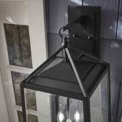 Blakeley Transitional 3-Light Black Hardwired Extra Large Outdoor Wall Lantern Sconce with Beveled Glass by Home Decorators Collection -Outlet Home Decorators Collection Store black home decorators collection outdoor sconces xl 19905 c3 1000