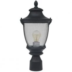 Wilkerson 1-Light Black Outdoor Post Mount by Home Decorators Collection