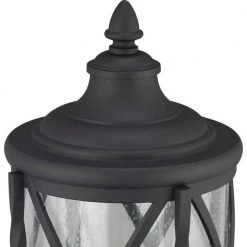 Walcott Manor 8 in. 1-Light Black Outdoor Transitional Post Light with Clear Seeded Glass by Home Decorators Collection -Outlet Home Decorators Collection Store black home decorators collection post light sets 1044hdcbldi 1f 1000