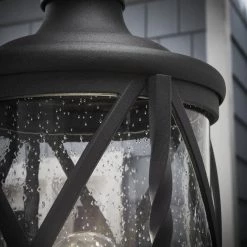 Walcott Manor 8 in. 1-Light Black Outdoor Transitional Post Light with Clear Seeded Glass by Home Decorators Collection -Outlet Home Decorators Collection Store black home decorators collection post light sets 1044hdcbldi 66 1000