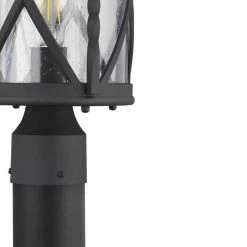 Walcott Manor 8 in. 1-Light Black Outdoor Transitional Post Light with Clear Seeded Glass by Home Decorators Collection -Outlet Home Decorators Collection Store black home decorators collection post light sets 1044hdcbldi fa 1000