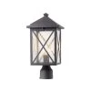 Wythe 1-Light Black Outdoor Post Top Light with Seeded Glass by Home Decorators Collection -Outlet Home Decorators Collection Store black home decorators collection post light sets 302360910 64 1000