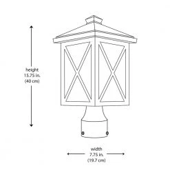 Wythe 1-Light Black Outdoor Post Top Light with Seeded Glass by Home Decorators Collection -Outlet Home Decorators Collection Store black home decorators collection post light sets 302360910 c3 1000