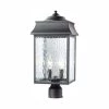 Scroll 2-Light Black Outdoor Post Mount Light with Water Glass by Home Decorators Collection -Outlet Home Decorators Collection Store black home decorators collection post light sets 302361088 64 1000