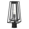 Bailey Modern 1-Light Black Outdoor Post Lantern Double Frame with Clear Glass by Home Decorators Collection -Outlet Home Decorators Collection Store black home decorators collection post light sets 8000501 12 64 1000
