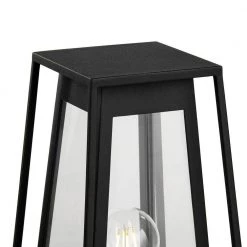 Bailey Modern 1-Light Black Outdoor Post Lantern Double Frame with Clear Glass by Home Decorators Collection -Outlet Home Decorators Collection Store black home decorators collection post light sets 8000501 12 a0 1000