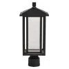 Mauvo Canyon Modern 1-Light Black Integrated LED Outdoor Post Mount Light with Seeded Glass by Home Decorators Collection -Outlet Home Decorators Collection Store black home decorators collection post light sets pt 06005 del 64 1000