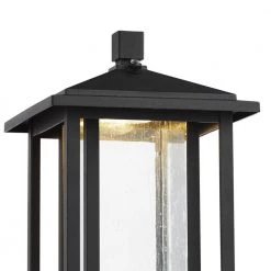 Mauvo Canyon Modern 1-Light Black Integrated LED Outdoor Post Mount Light with Seeded Glass by Home Decorators Collection -Outlet Home Decorators Collection Store black home decorators collection post light sets pt 06005 del 66 1000