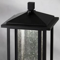 Mauvo Canyon Modern 1-Light Black Integrated LED Outdoor Post Mount Light with Seeded Glass by Home Decorators Collection -Outlet Home Decorators Collection Store black home decorators collection post light sets pt 06005 del c3 1000