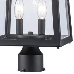 Blakeley Transitional 2-Light Black Outdoor Post Mount Lantern with Beveled Glass by Home Decorators Collection -Outlet Home Decorators Collection Store black home decorators collection post light sets pt 19905 fa 1000